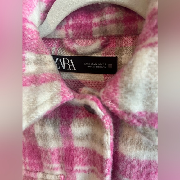 Cropped flannel shirt jacket - Picture 2 of 3